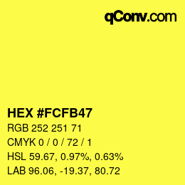 Color code: HEX #FCFB47 | qconv.com