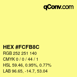 Color code: HEX #FCFB8C | qconv.com