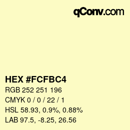 Color code: HEX #FCFBC4 | qconv.com