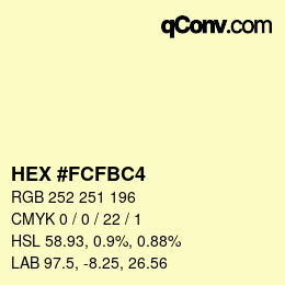 カラーコード: HEX #FCFBC4 | qconv.com