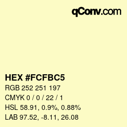 Color code: HEX #FCFBC5 | qconv.com