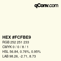 Color code: HEX #FCFBE9 | qconv.com