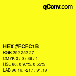 カラーコード: HEX #FCFC1B | qconv.com