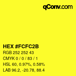 Color code: HEX #FCFC2B | qconv.com