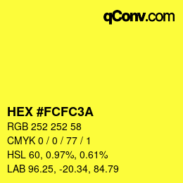 Color code: HEX #FCFC3A | qconv.com