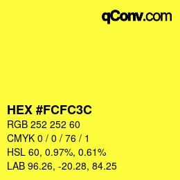 Color code: HEX #FCFC3C | qconv.com