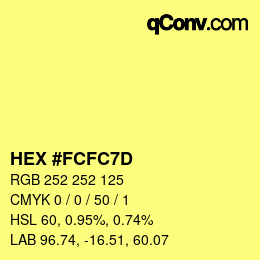 カラーコード: HEX #FCFC7D | qconv.com