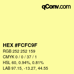 Color code: HEX #FCFC9F | qconv.com