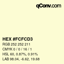 Color code: HEX #FCFCD3 | qconv.com