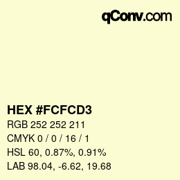 カラーコード: HEX #FCFCD3 | qconv.com