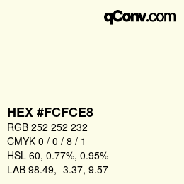 Color code: HEX #FCFCE8 | qconv.com