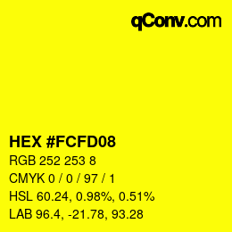 カラーコード: HEX #FCFD08 | qconv.com