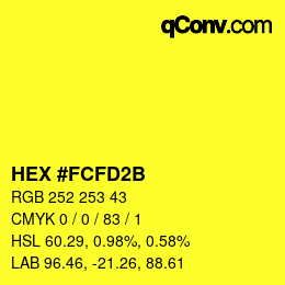 颜色代码: HEX #FCFD2B | qconv.com