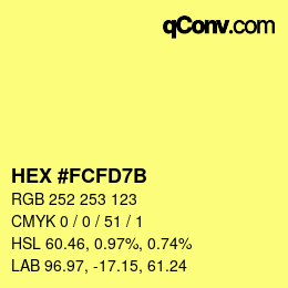 カラーコード: HEX #FCFD7B | qconv.com