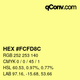 Color code: HEX #FCFD8C | qconv.com