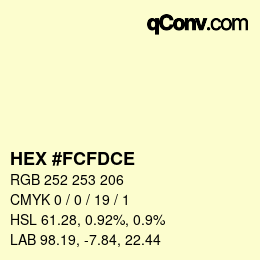 カラーコード: HEX #FCFDCE | qconv.com