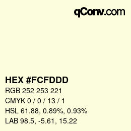 カラーコード: HEX #FCFDDD | qconv.com