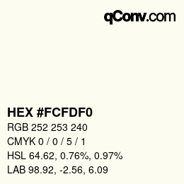 Color code: HEX #FCFDF0 | qconv.com