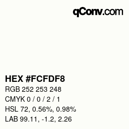 Color code: HEX #FCFDF8 | qconv.com