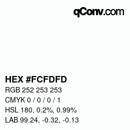Color code: HEX #FCFDFD | qconv.com