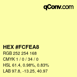 カラーコード: HEX #FCFEA8 | qconv.com