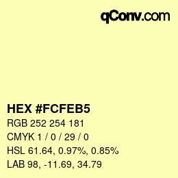 カラーコード: HEX #FCFEB5 | qconv.com
