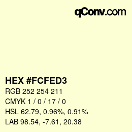 Color code: HEX #FCFED3 | qconv.com