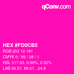 Color code: HEX #FD0CB5 | qconv.com