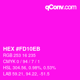 Color code: HEX #FD10EB | qconv.com