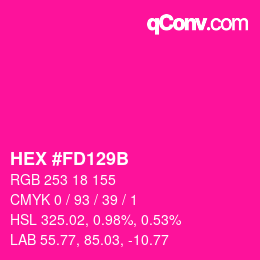 Color code: HEX #FD129B | qconv.com