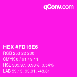 Color code: HEX #FD16E6 | qconv.com