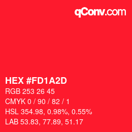 Color code: HEX #FD1A2D | qconv.com