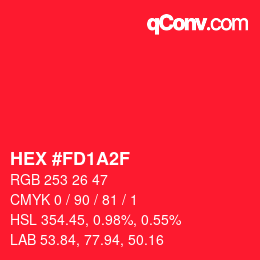 Color code: HEX #FD1A2F | qconv.com