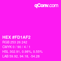 Color code: HEX #FD1AF2 | qconv.com