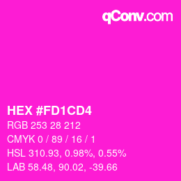 颜色代码: HEX #FD1CD4 | qconv.com