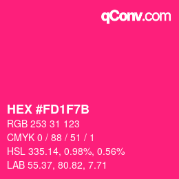 Color code: HEX #FD1F7B | qconv.com