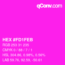 Color code: HEX #FD1FEB | qconv.com