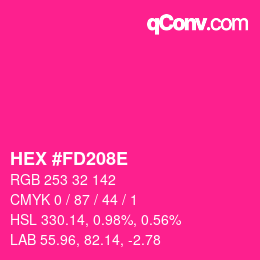 Color code: HEX #FD208E | qconv.com