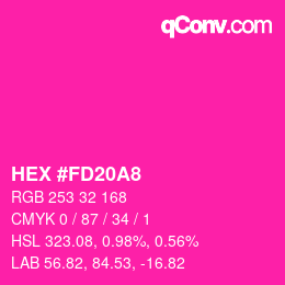 カラーコード: HEX #FD20A8 | qconv.com