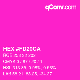 Color code: HEX #FD20CA | qconv.com
