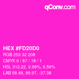 Color code: HEX #FD20D0 | qconv.com