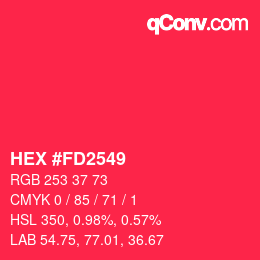 Color code: HEX #FD2549 | qconv.com