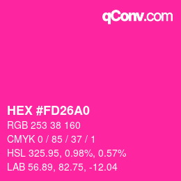 Color code: HEX #FD26A0 | qconv.com