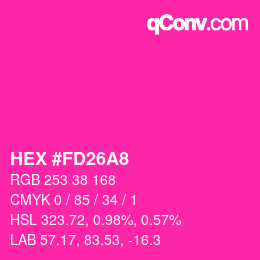 颜色代码: HEX #FD26A8 | qconv.com
