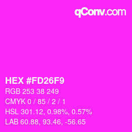 Color code: HEX #FD26F9 | qconv.com