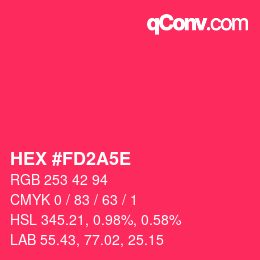 カラーコード: HEX #FD2A5E | qconv.com