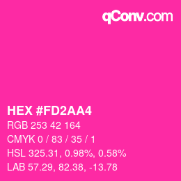 カラーコード: HEX #FD2AA4 | qconv.com