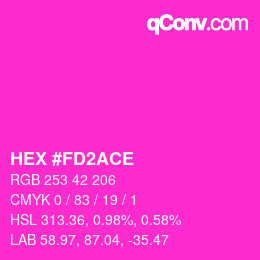 Color code: HEX #FD2ACE | qconv.com