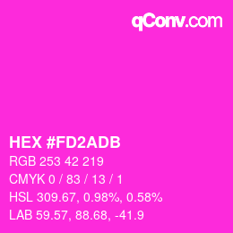 カラーコード: HEX #FD2ADB | qconv.com