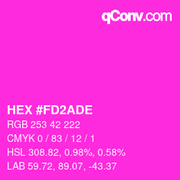Color code: HEX #FD2ADE | qconv.com
